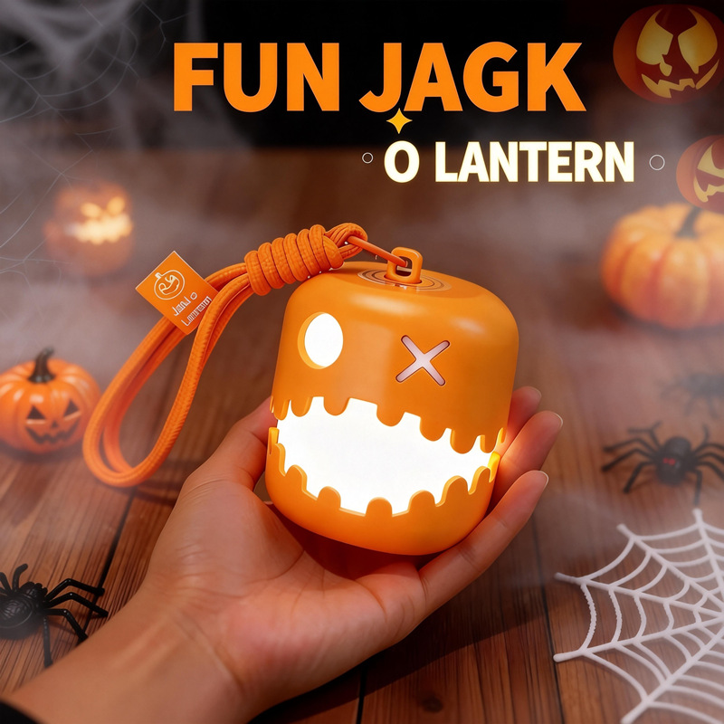 Halloween Pumpkin Night Light | 7-Color Pull Cord Lamp