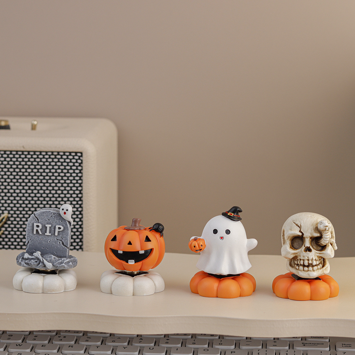 Halloween Tabletop Decor | Rotating Resin Figurines