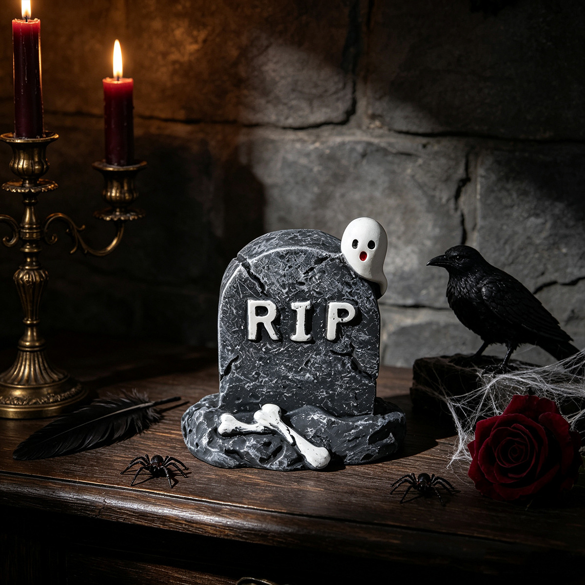 Halloween Tabletop Decor | Rotating Resin Figurines